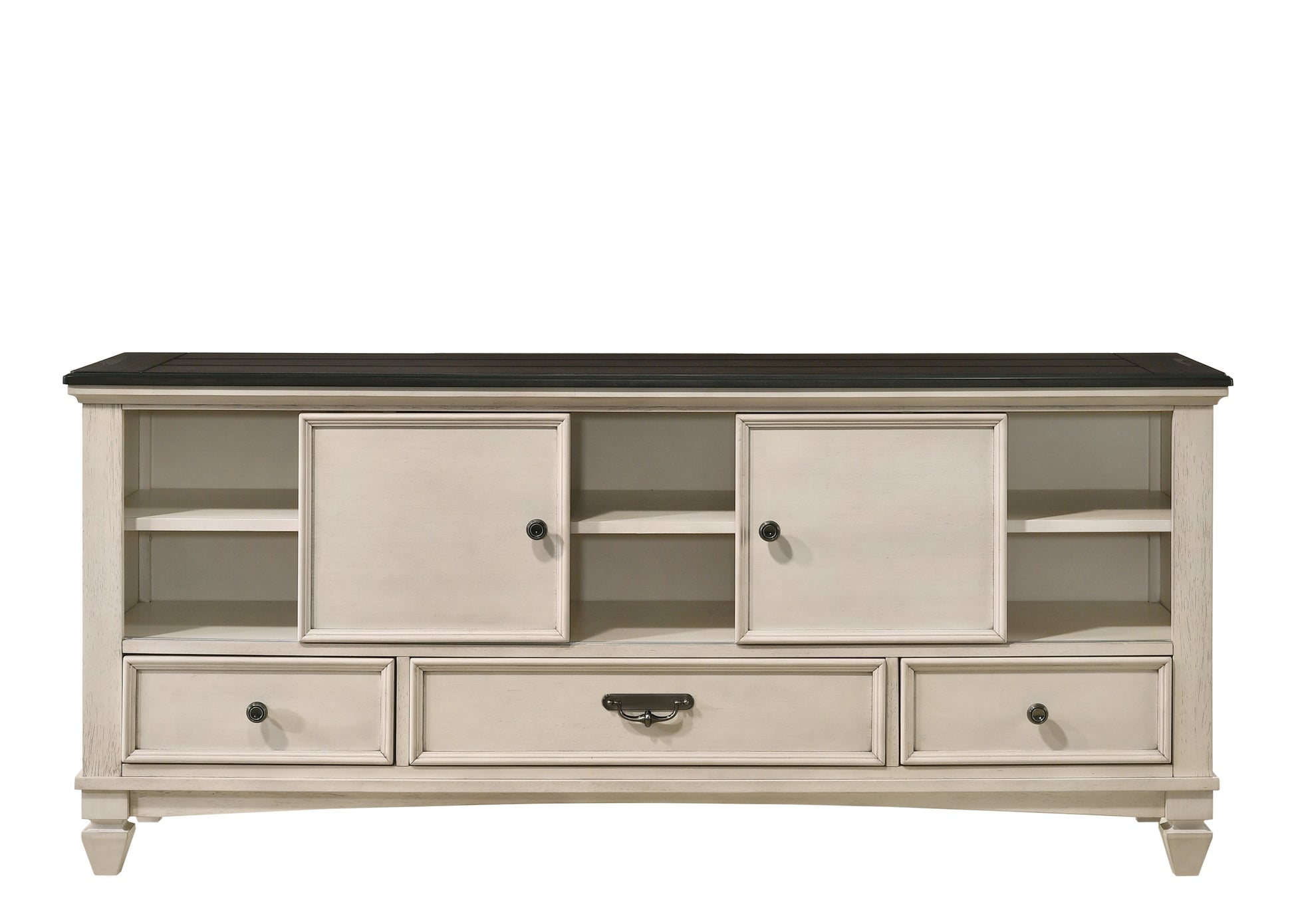 Saywer Antique 68" White/Brown TV Stand - B9100-7 - Luna Furniture - Dallas Store