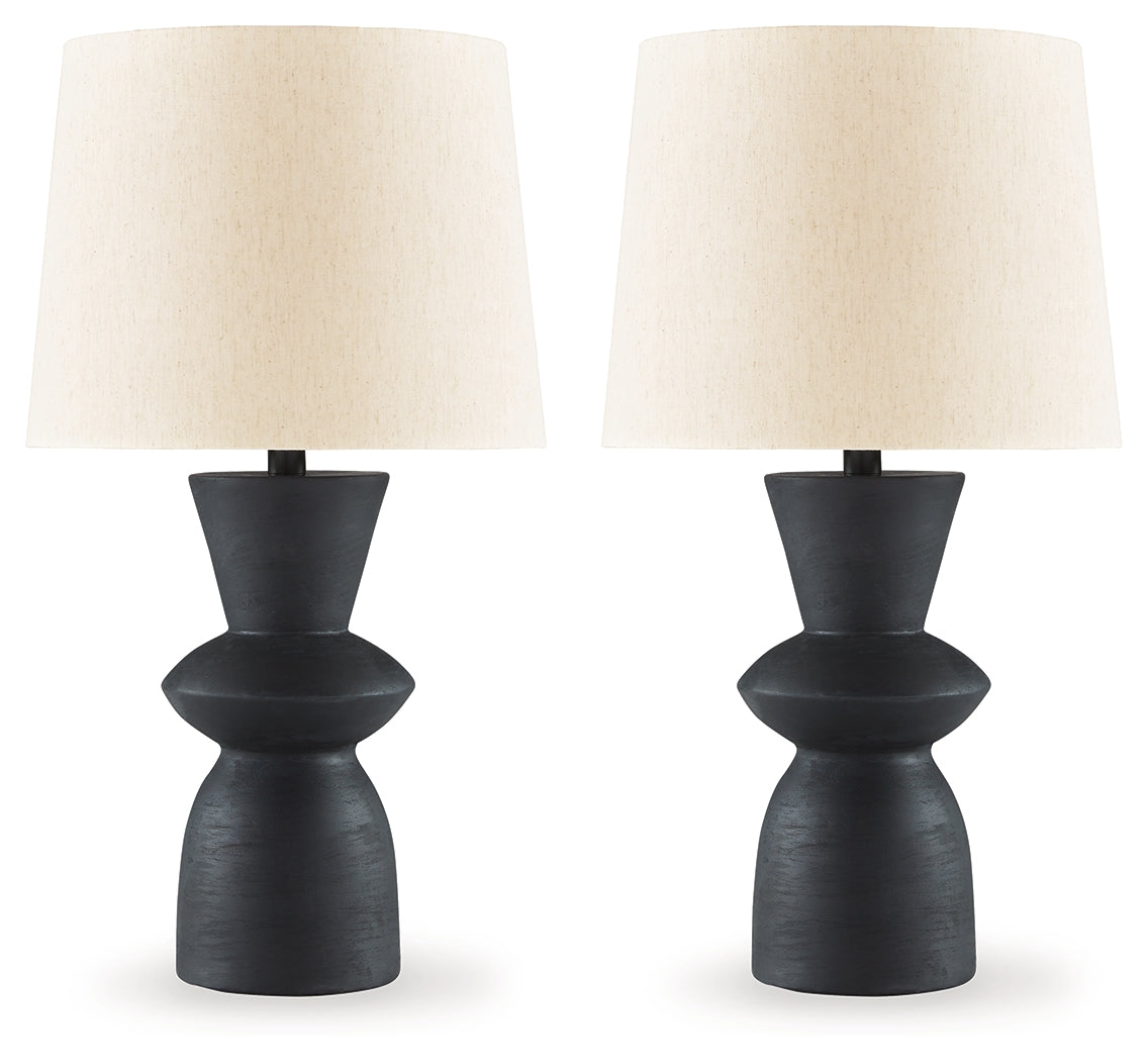 Scarbot Distressed Black Table Lamp (Set of 2) - L243354 - Luna Furniture - Dallas Store