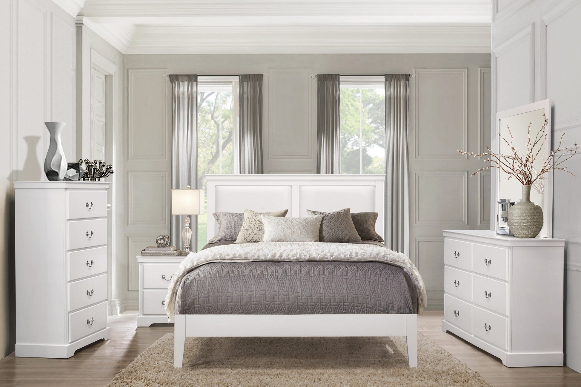 Seabright White Nightstand - 1519WH-4 - Luna Furniture - Dallas Store