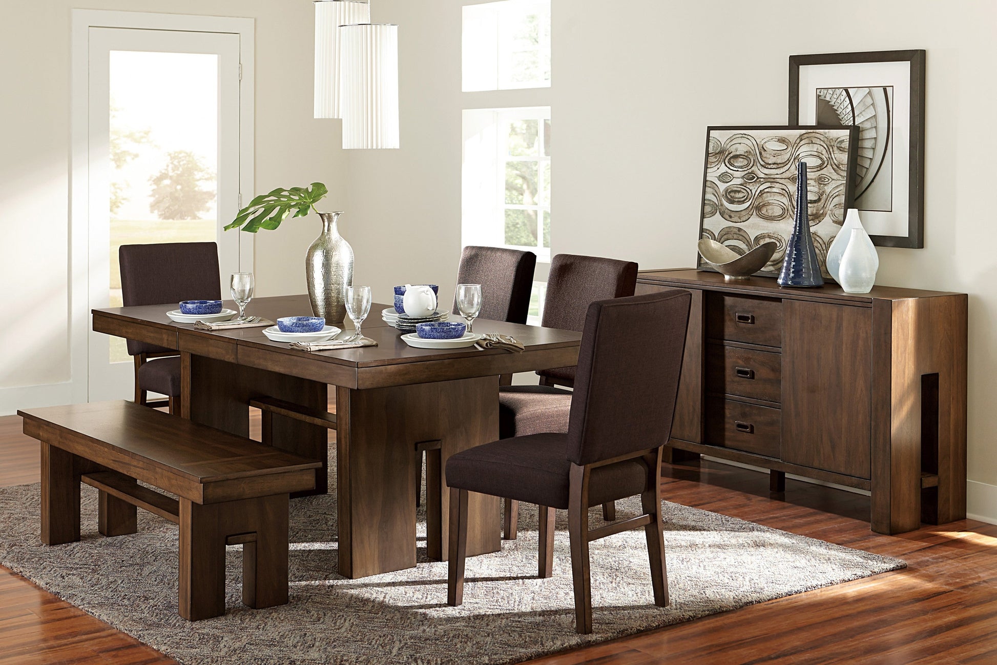 Sedley Walnut Extendable Dining Set - SET | 5415RF-78 | 5415RF-78B | 5415RFS(2) - Luna Furniture - Dallas Store
