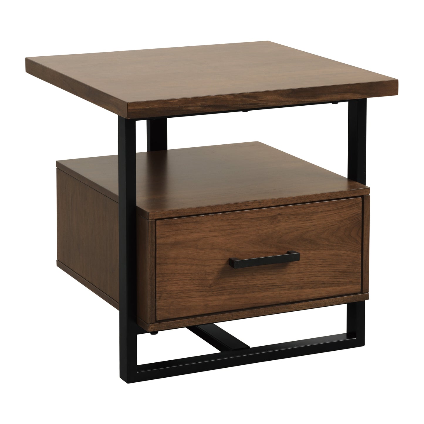 Sedley Walnut/Rustic Black End Table - 5415RF-04 - Luna Furniture - Dallas Store