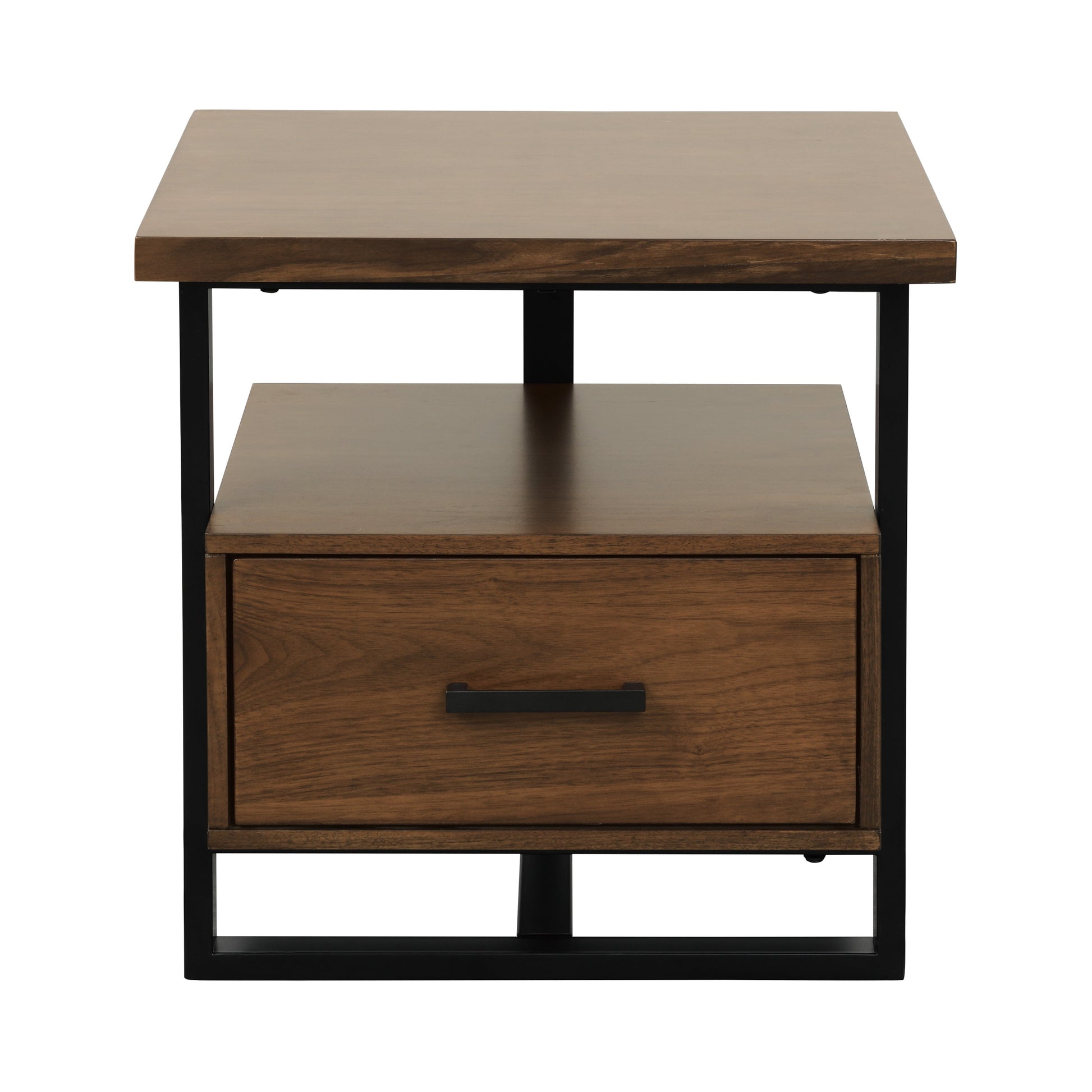 Sedley Walnut/Rustic Black End Table - 5415RF-04 - Luna Furniture - Dallas Store