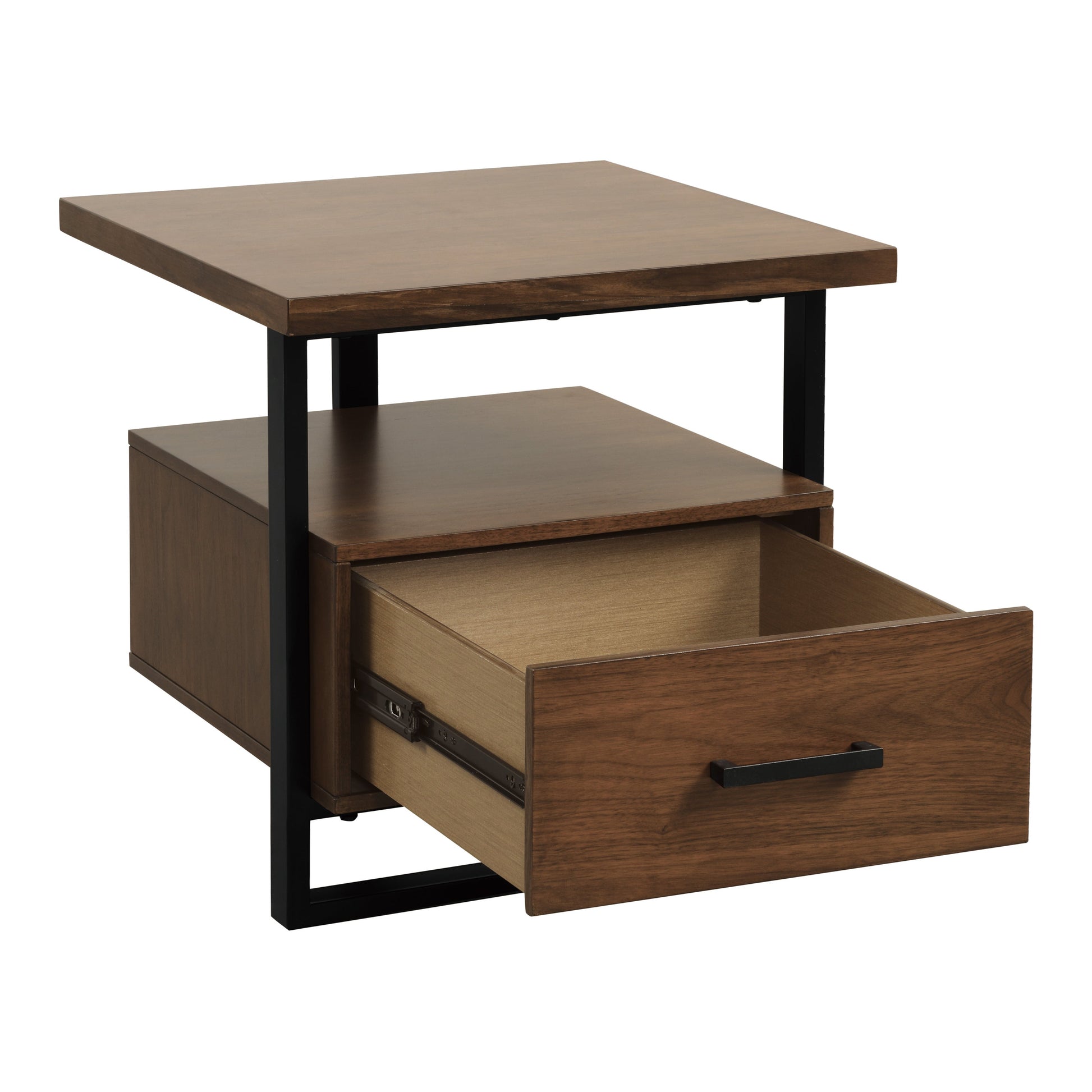 Sedley Walnut/Rustic Black End Table - 5415RF-04 - Luna Furniture - Dallas Store