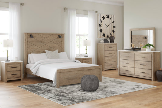 Senniberg Light Brown/White Lighted Panel Bedroom Set - SET | B1191-56 | B1191-58 | B1191-99 | B1191-31 | B1191-36 | B1191-92 | B1191-44 - Luna Furniture - Dallas Store