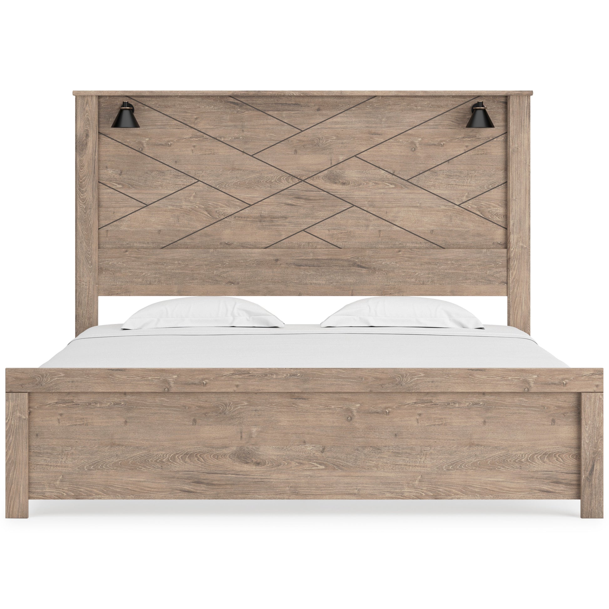 Senniberg Light Brown/White Lighted Panel Bedroom Set - SET | B1191-56 | B1191-58 | B1191-99 | B1191-31 | B1191-36 | B1191-92 | B1191-44 - Luna Furniture - Dallas Store