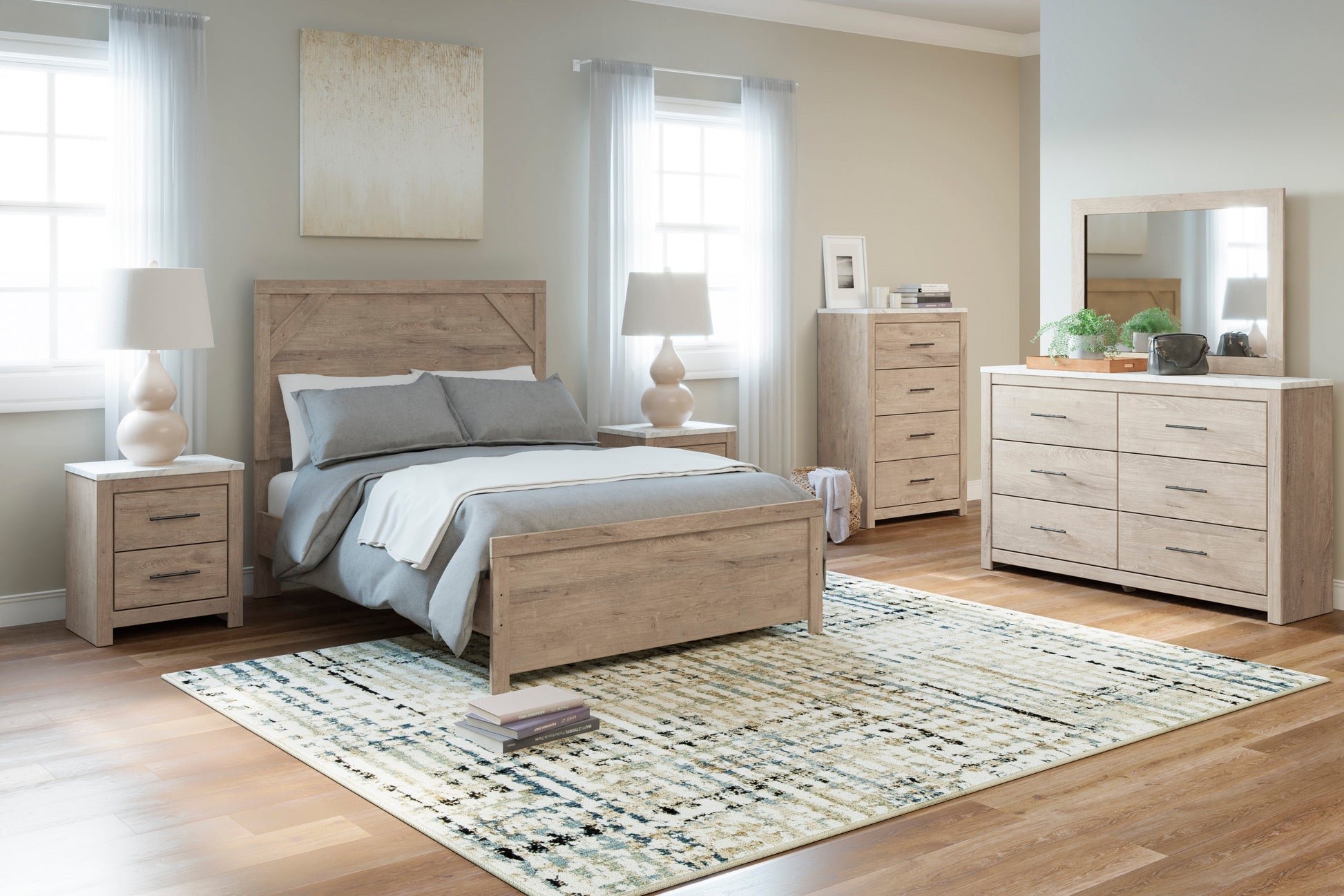 Senniberg Light Brown/White Panel Youth Bedroom Set - SET | B1191-55 | B1191-86 | B1191-31 | B1191-36 | B1191-92 | B1191-44 - Luna Furniture - Dallas Store