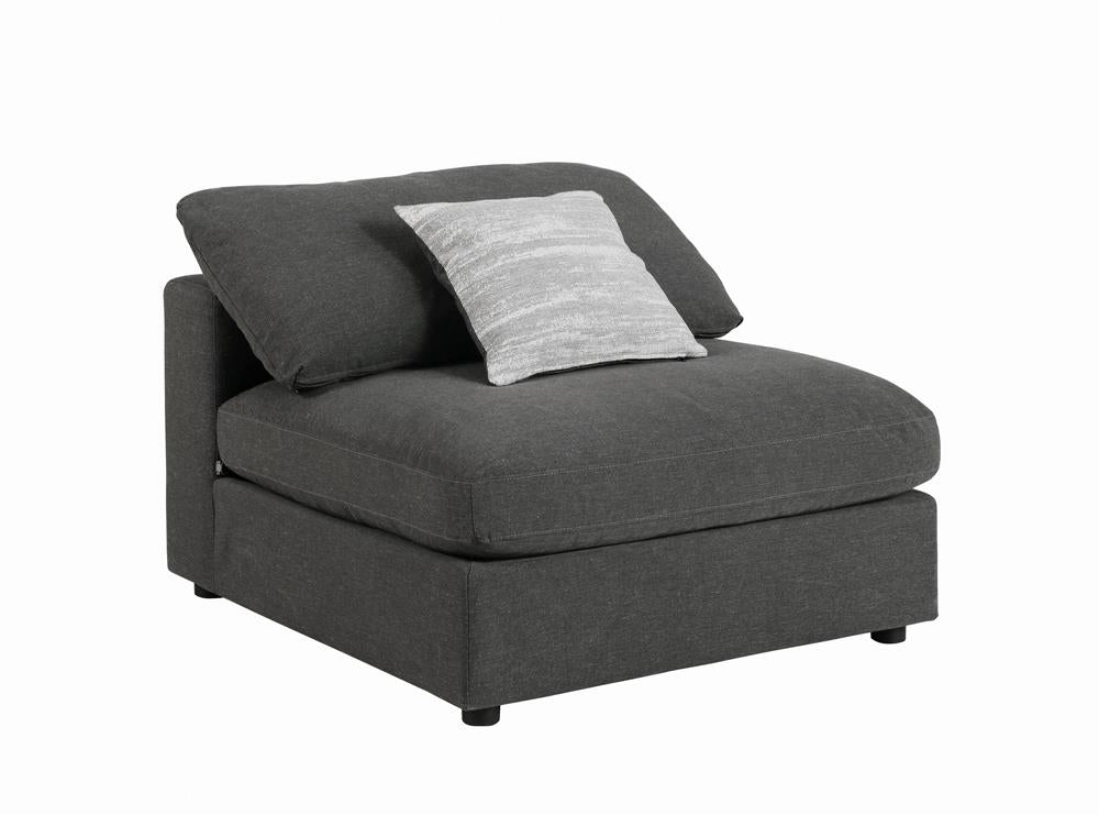 Serene Charcoal Upholstered Armless Chair - 551324 - Luna Furniture - Dallas Store