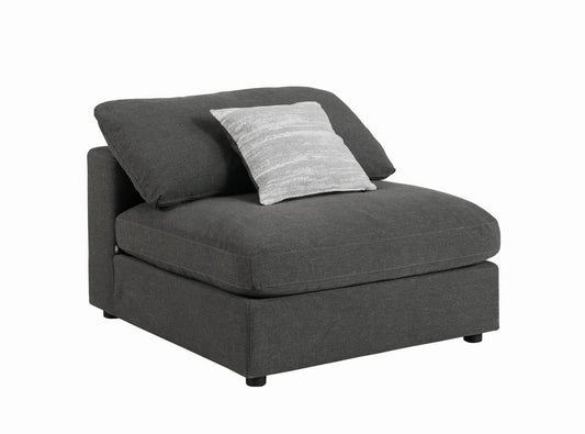 Serene Charcoal Upholstered Armless Chair - 551324 - Luna Furniture - Dallas Store