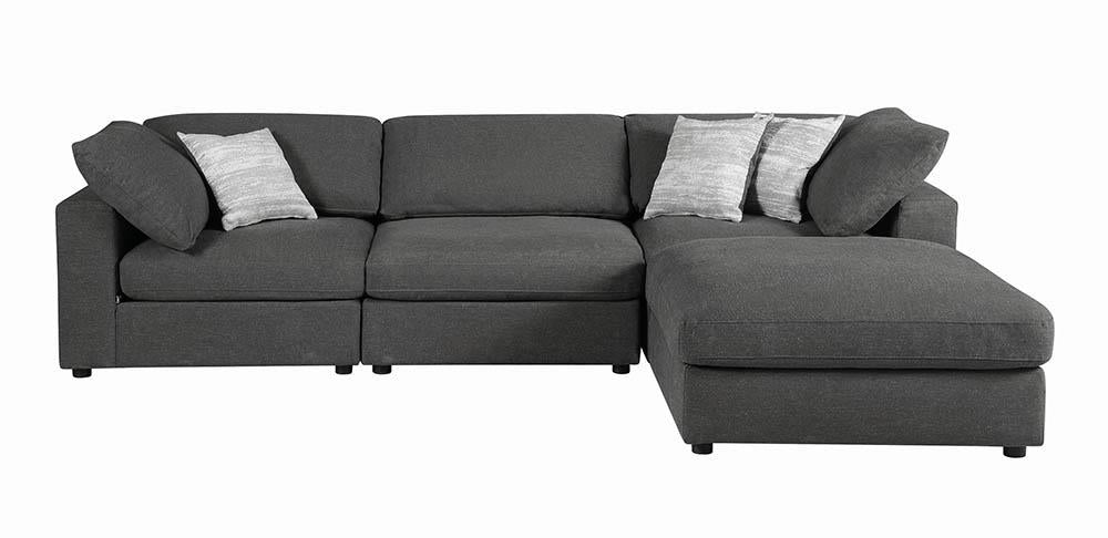 Serene Charcoal Upholstered Armless Chair - 551324 - Luna Furniture - Dallas Store