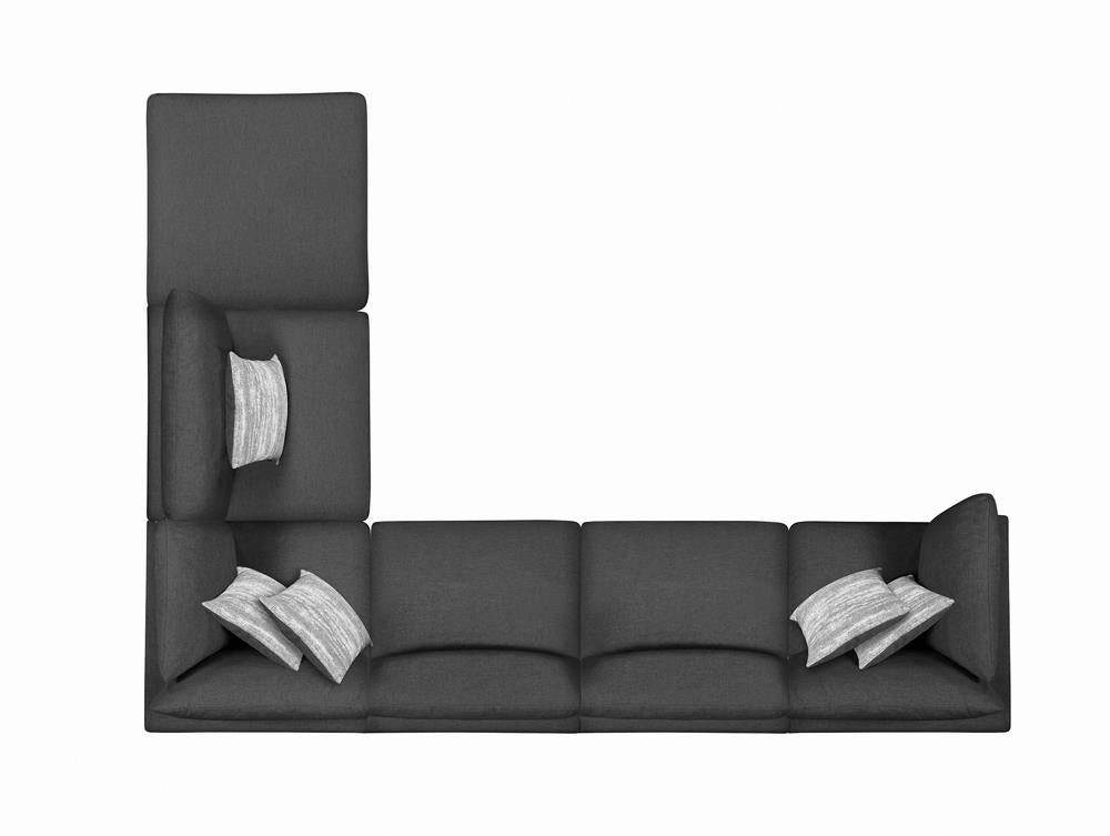 Serene Charcoal Upholstered Armless Chair - 551324 - Luna Furniture - Dallas Store