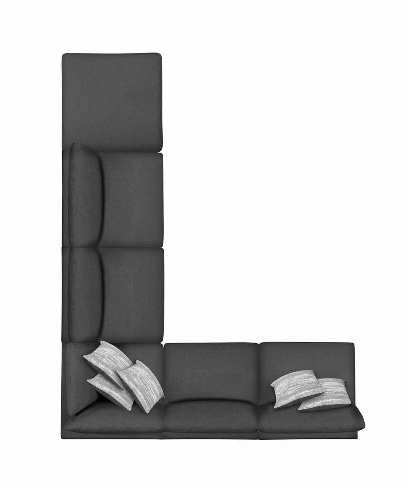 Serene Charcoal Upholstered Armless Chair - 551324 - Luna Furniture - Dallas Store