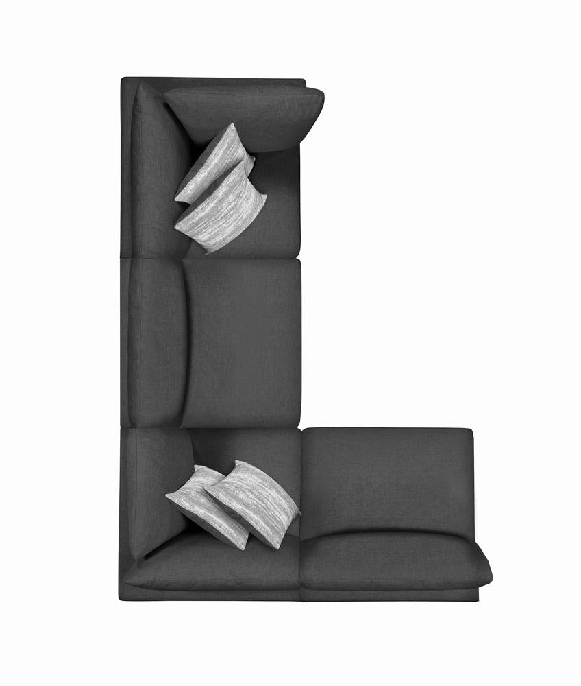 Serene Charcoal Upholstered Armless Chair - 551324 - Luna Furniture - Dallas Store