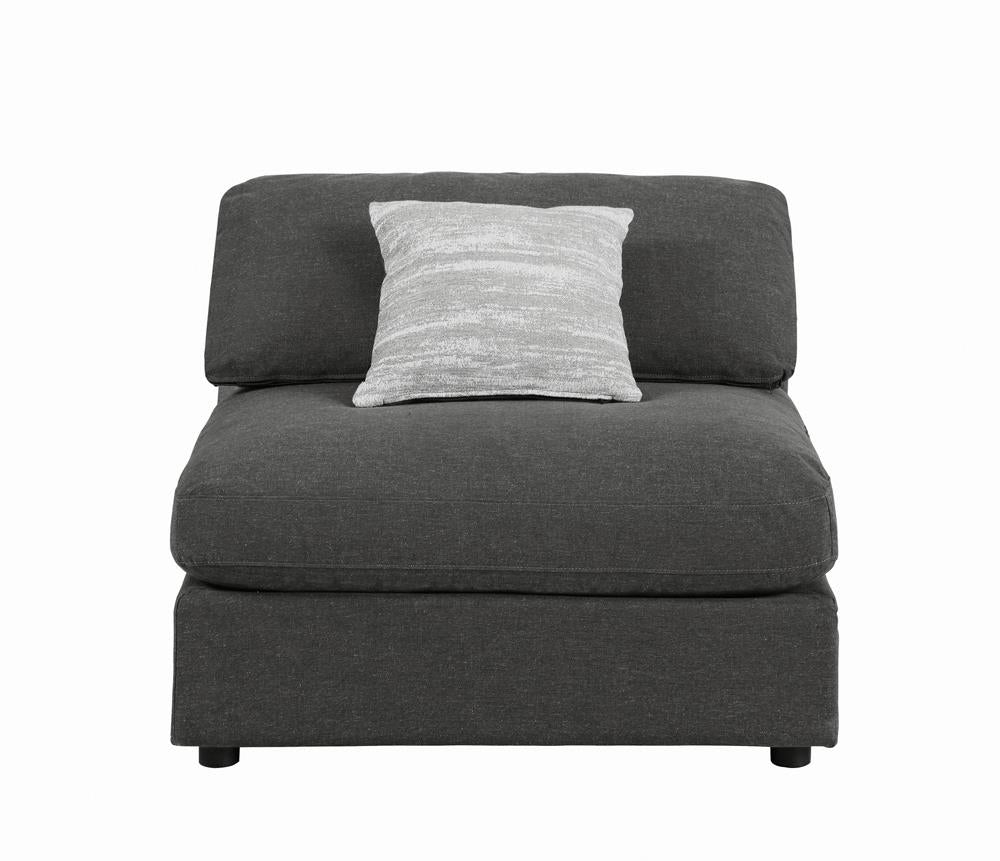 Serene Charcoal Upholstered Armless Chair - 551324 - Luna Furniture - Dallas Store