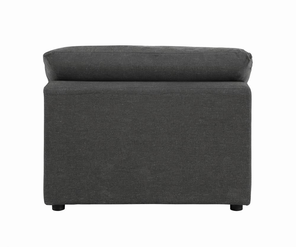 Serene Charcoal Upholstered Armless Chair - 551324 - Luna Furniture - Dallas Store
