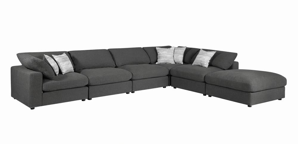 Serene Charcoal Upholstered Armless Chair - 551324 - Luna Furniture - Dallas Store