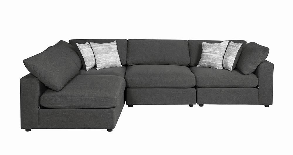 Serene Charcoal Upholstered Armless Chair - 551324 - Luna Furniture - Dallas Store