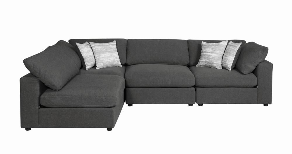 Serene Charcoal Upholstered Armless Chair - 551324 - Luna Furniture - Dallas Store