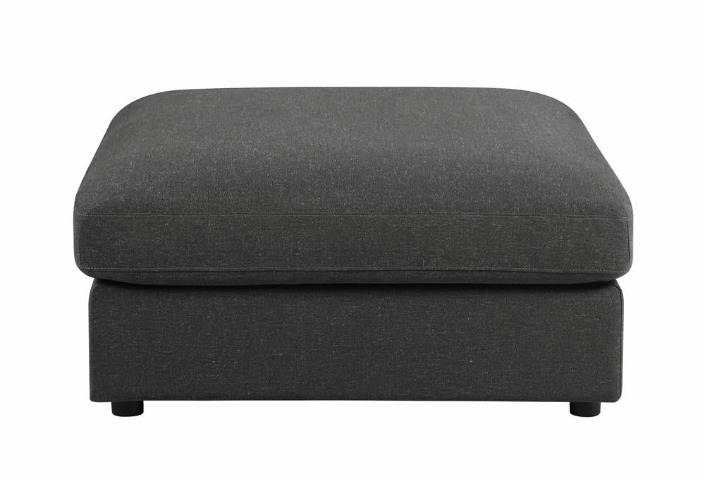 Serene Upholstered Rectangular Ottoman Charcoal - 551326 - Luna Furniture - Dallas Store