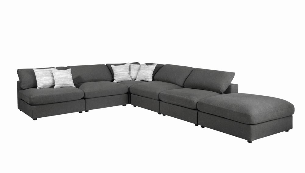 Serene Upholstered Rectangular Ottoman Charcoal - 551326 - Luna Furniture - Dallas Store