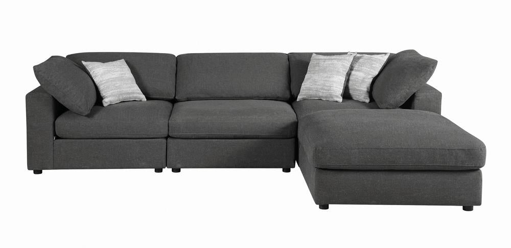 Serene Upholstered Rectangular Ottoman Charcoal - 551326 - Luna Furniture - Dallas Store