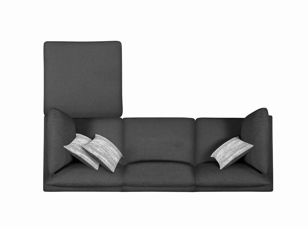 Serene Upholstered Rectangular Ottoman Charcoal - 551326 - Luna Furniture - Dallas Store