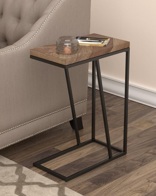 Sergio Tobacco Chevron Rectangular Accent Table - 931147 - Luna Furniture - Dallas Store