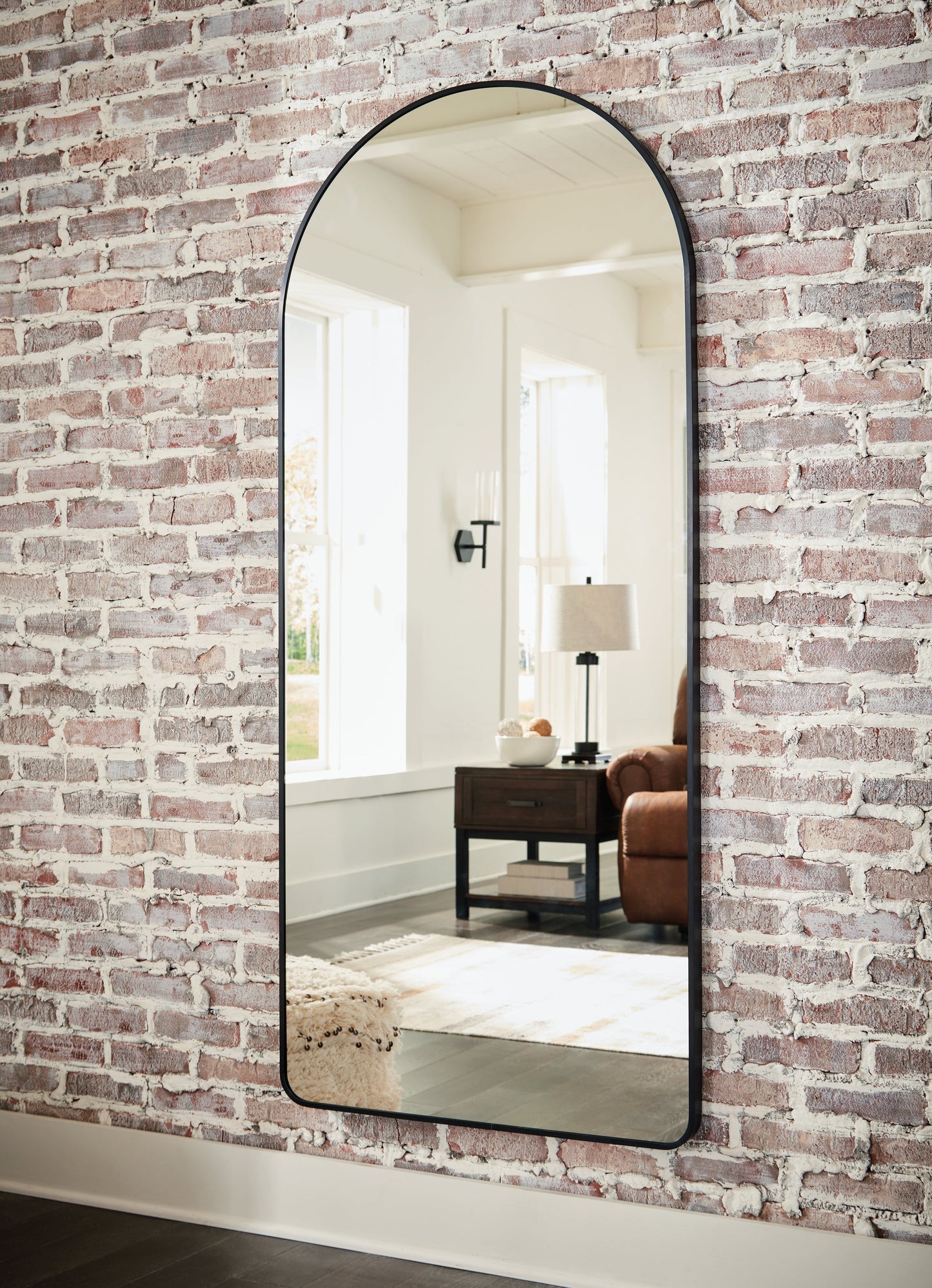 Sethall Black Floor Mirror - A8010307 - Luna Furniture - Dallas Store