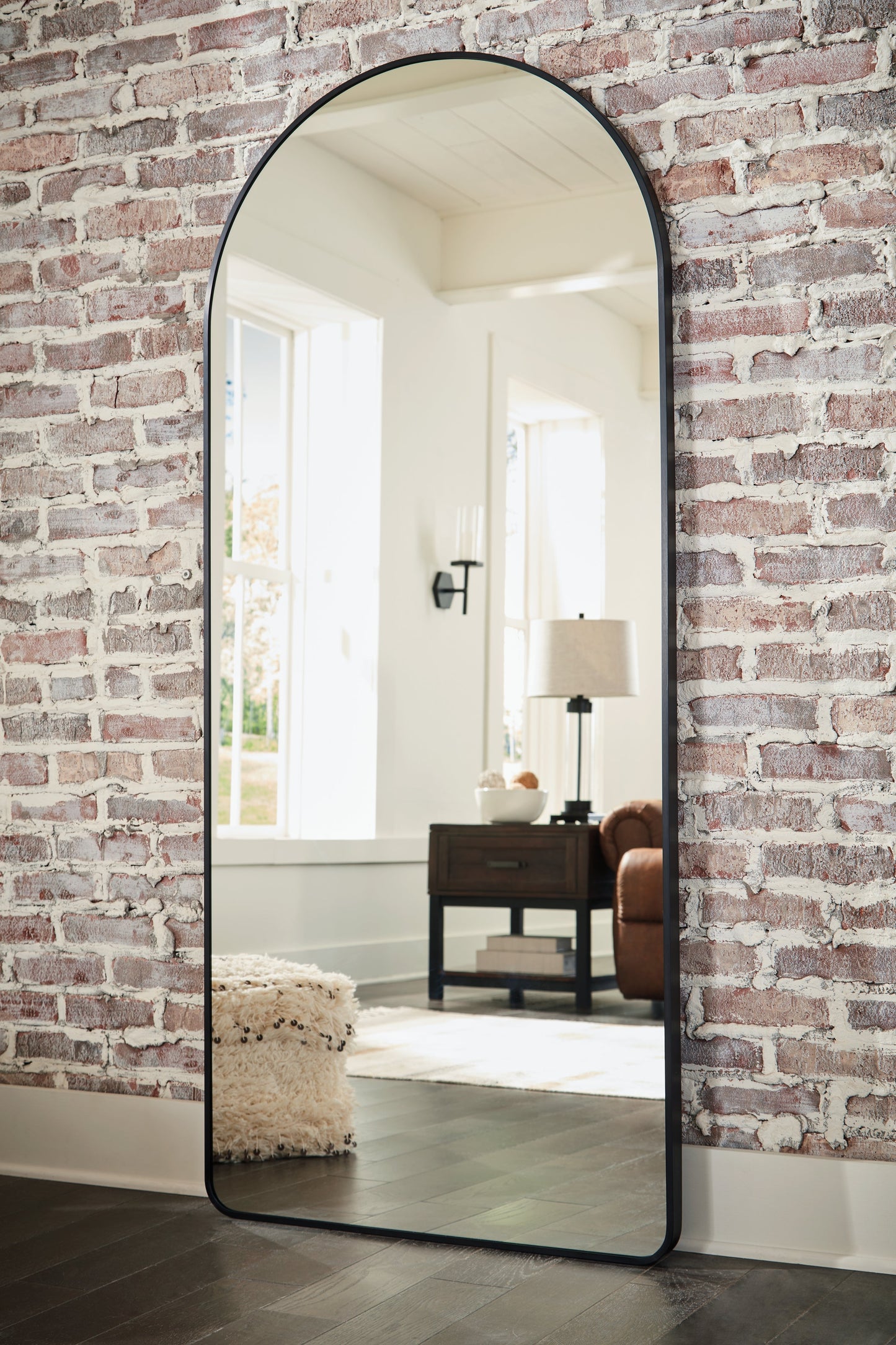 Sethall Black Floor Mirror - A8010307 - Luna Furniture - Dallas Store