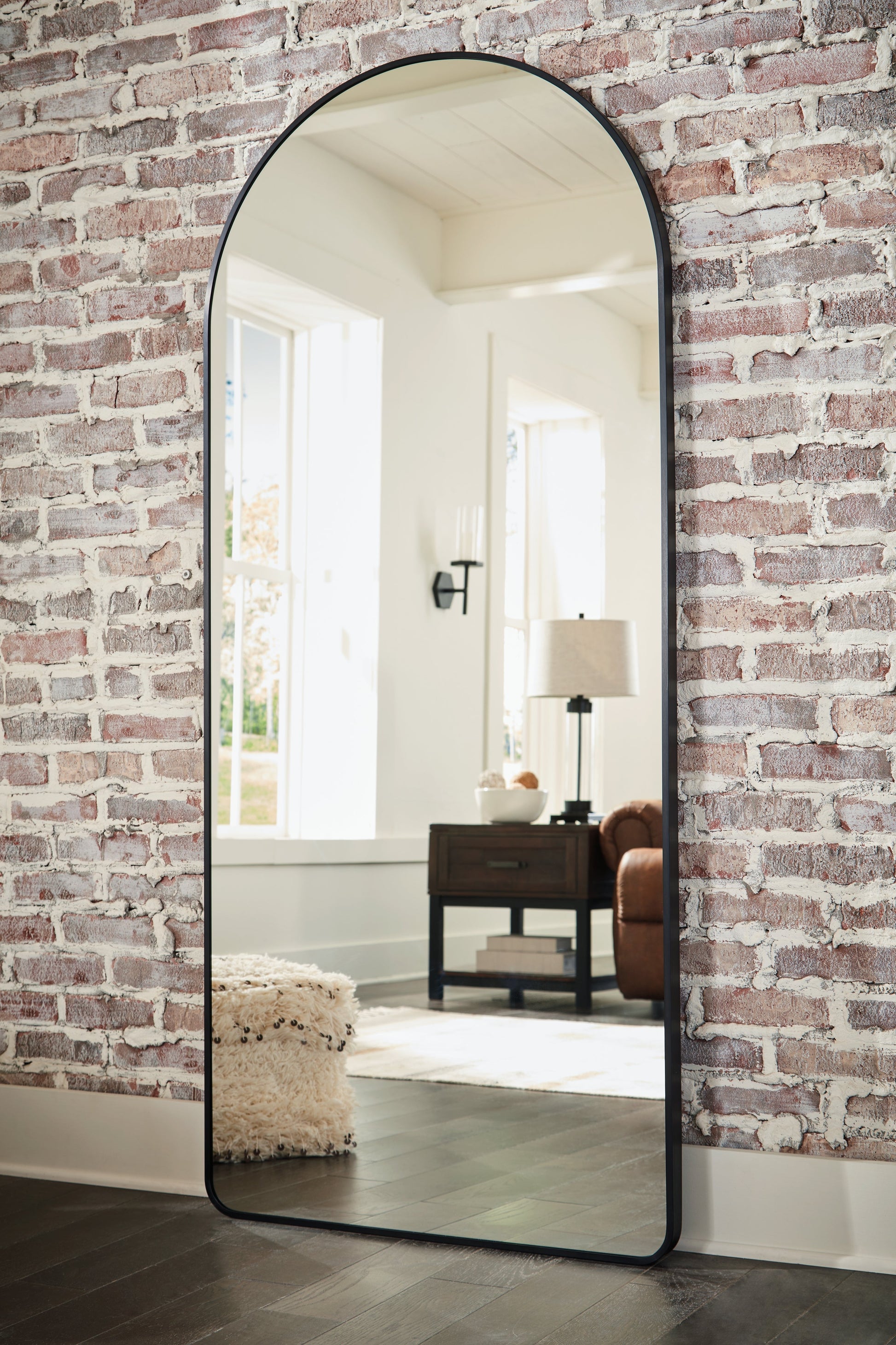 Sethall Black Floor Mirror - A8010307 - Luna Furniture - Dallas Store