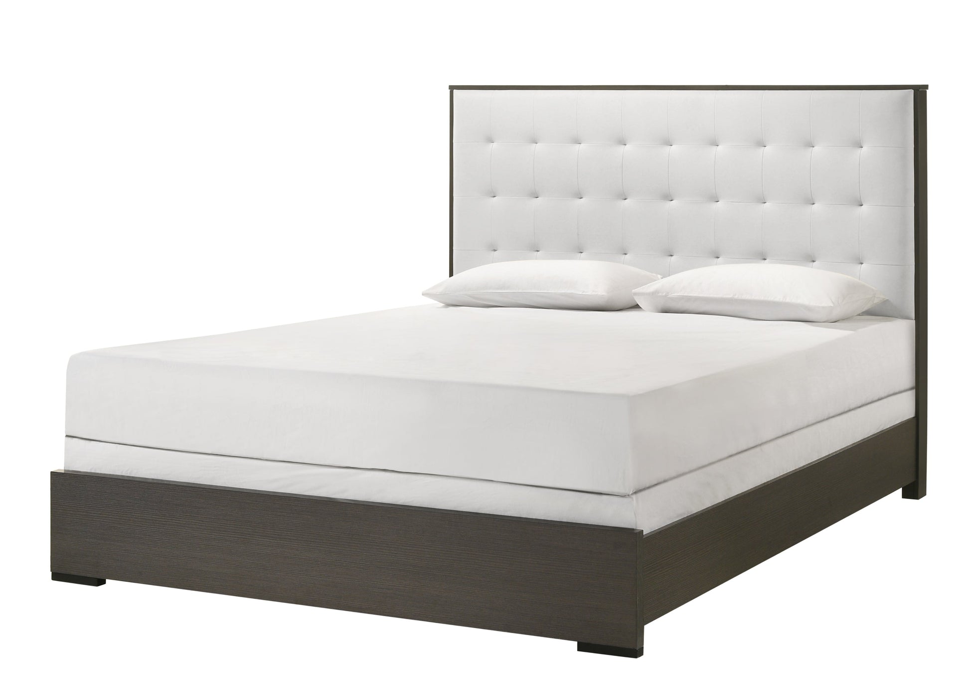 Sharpe Brown Queen Upholstered Panel Bed - SET | B4100-Q-HB | B4100-Q-FB | B4100-KQ-RAIL | - Luna Furniture - Dallas Store