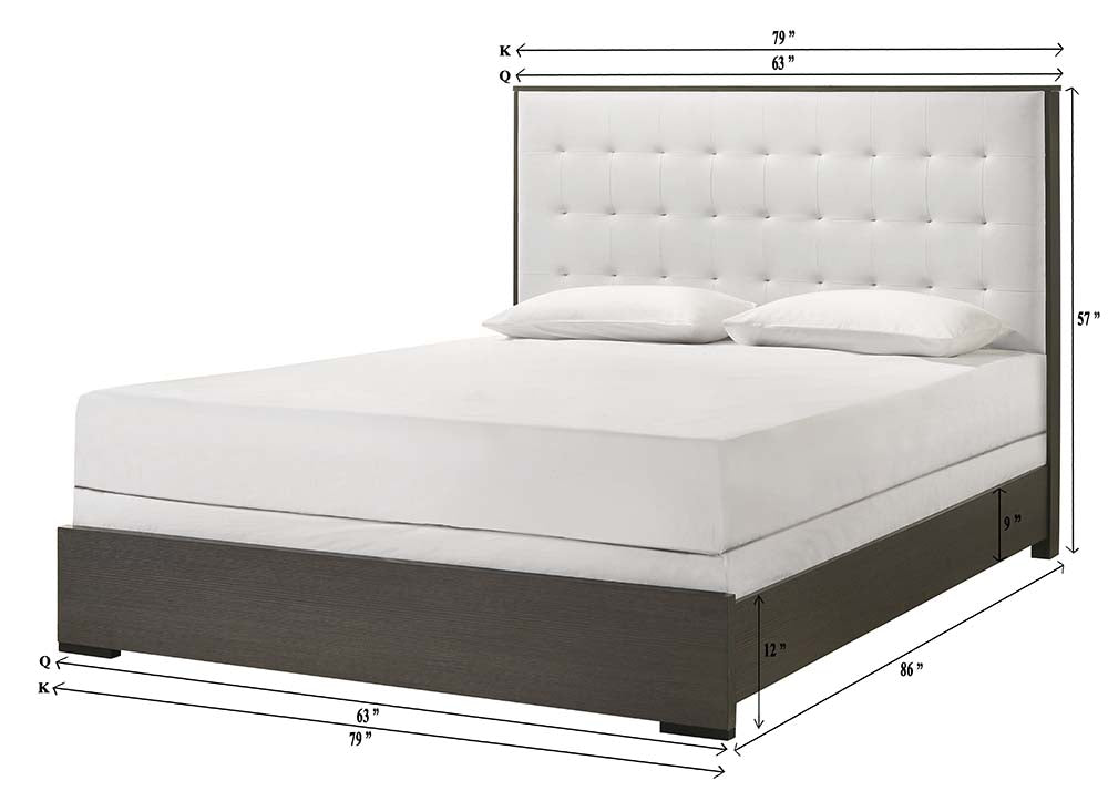 Sharpe Brown Upholstered Panel Bedroom Set - SET | B4100-Q-HB | B4100-Q-FB | B4100-KQ-RAIL | B4100-2 | B4100-4 - Luna Furniture - Dallas Store