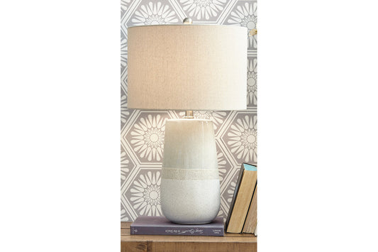 Shavon Beige/White Table Lamp - L100724 - Luna Furniture - Dallas Store