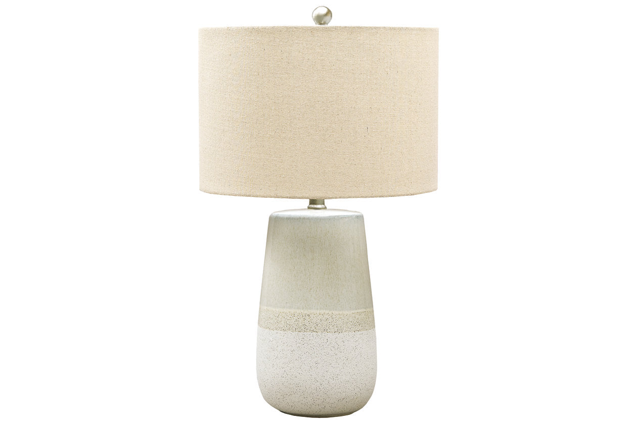 Shavon Beige/White Table Lamp - L100724 - Luna Furniture - Dallas Store