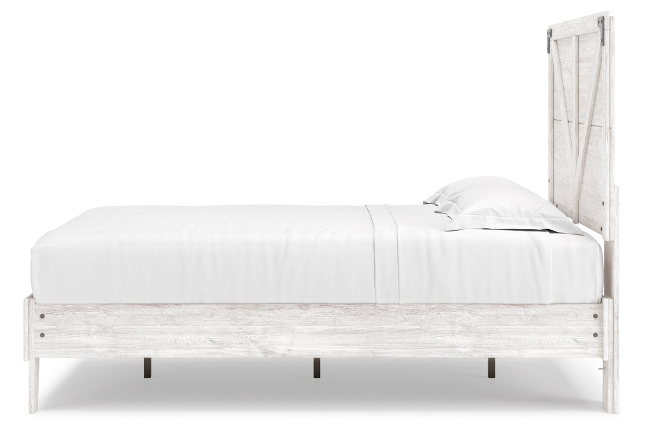 Shawburn White/Dark Charcoal Gray Full Crossbuck Panel Platform Bed - SET | EB4121-112 | EB4121-156 - Luna Furniture - Dallas Store