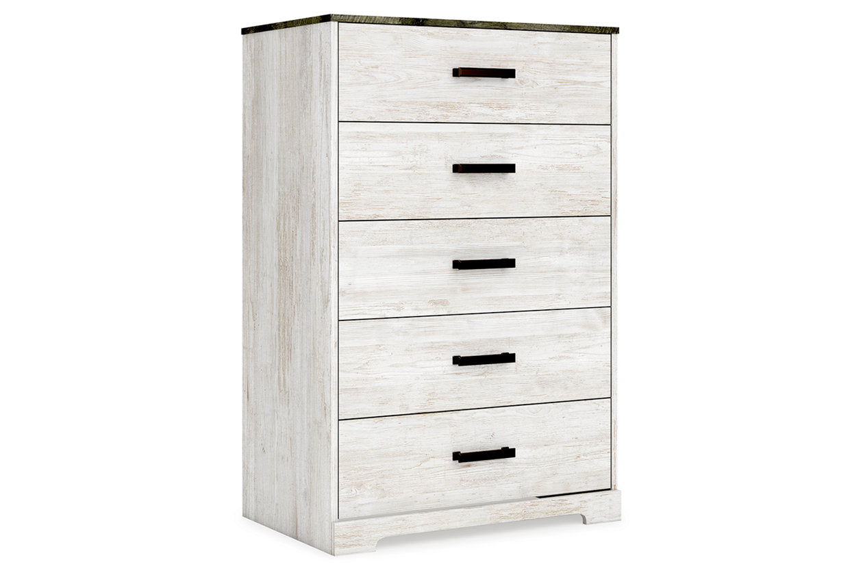 Shawburn Whitewash/Charcoal Gray Chest of Drawers - EB4121-245 - Luna Furniture - Dallas Store