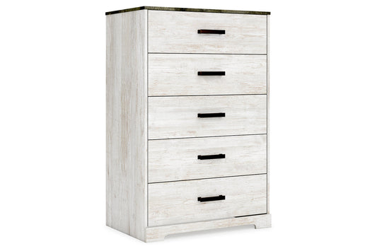 Shawburn Whitewash/Charcoal Gray Chest of Drawers - EB4121-245 - Luna Furniture - Dallas Store