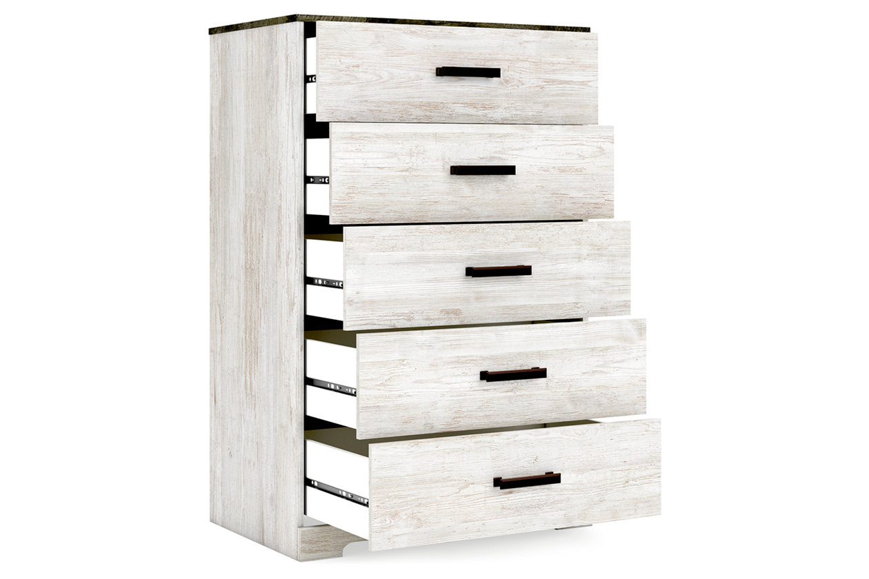 Shawburn Whitewash/Charcoal Gray Chest of Drawers - EB4121-245 - Luna Furniture - Dallas Store