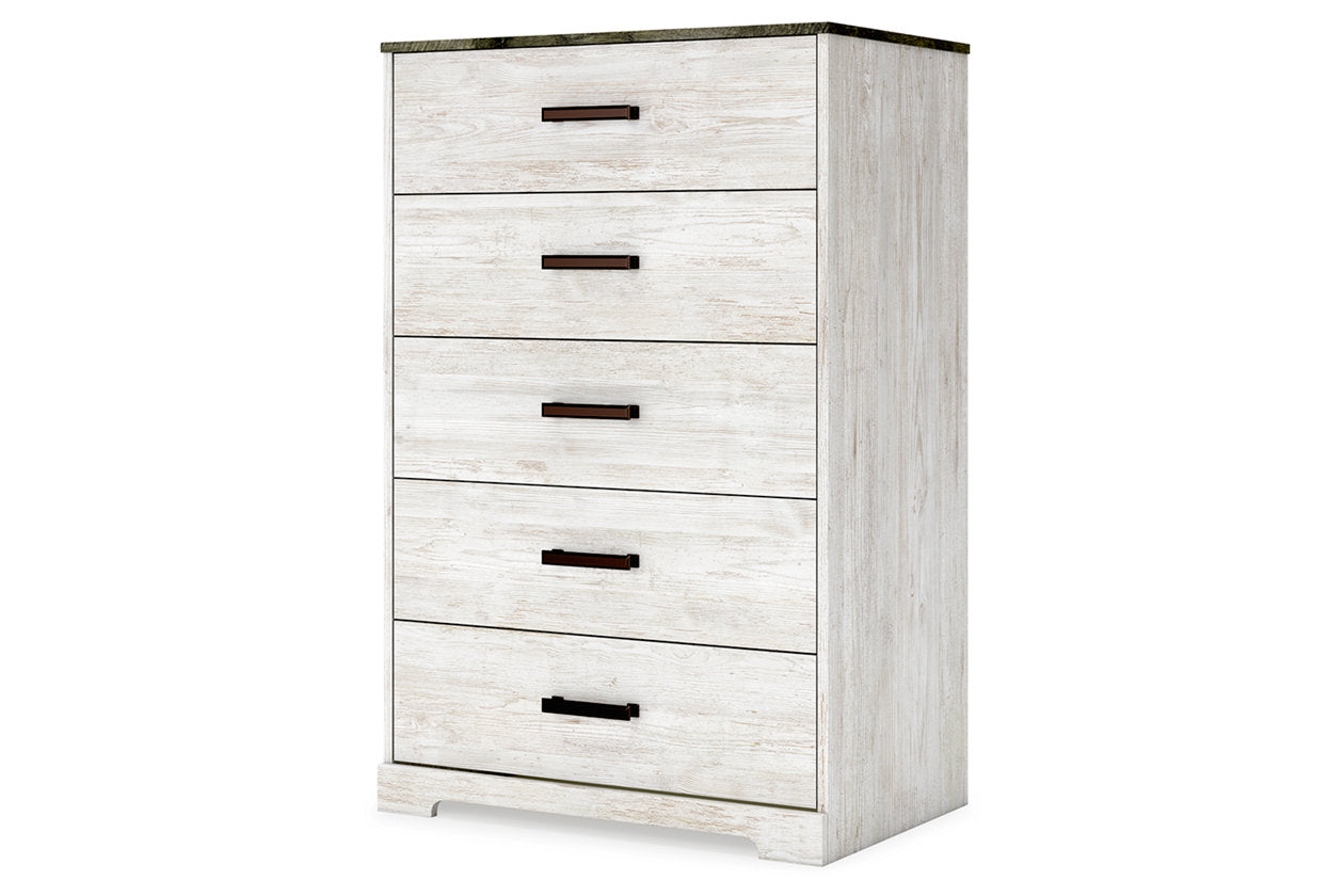 Shawburn Whitewash/Charcoal Gray Chest of Drawers - EB4121-245 - Luna Furniture - Dallas Store