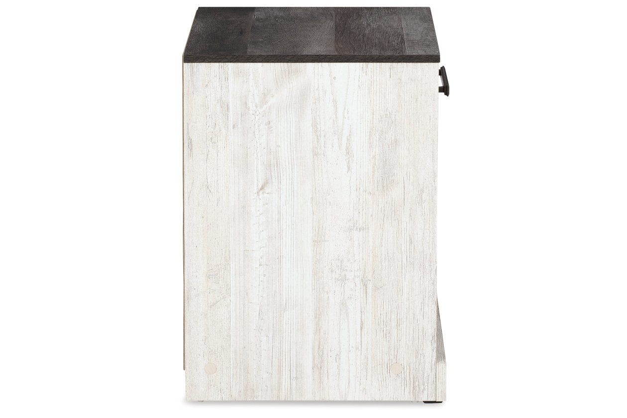 Shawburn Whitewash/Charcoal Gray Nightstand - EB4121-291 - Luna Furniture - Dallas Store
