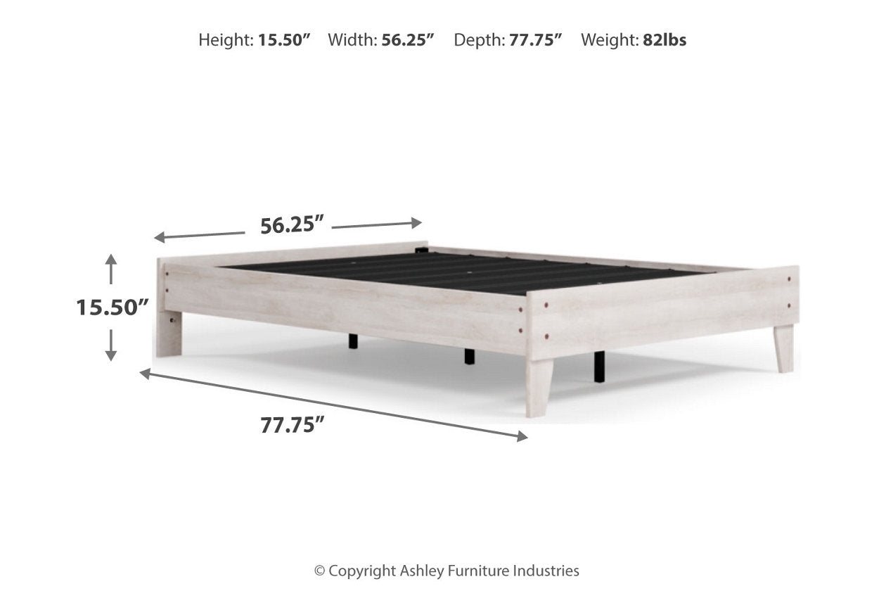 Shawburn Whitewash Full Platform Bed - EB4121-112 - Luna Furniture - Dallas Store
