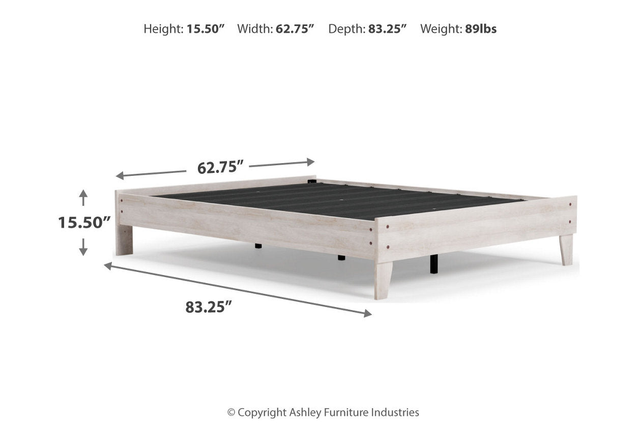 Shawburn Whitewash Queen Platform Bed - EB4121-113 - Luna Furniture - Dallas Store