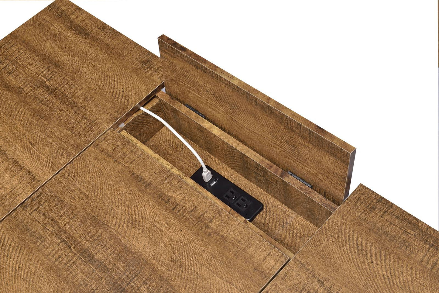 Sheeran Rustic Amber Writing Desk with 4 Hidden Storages - 802011 - Luna Furniture - Dallas Store