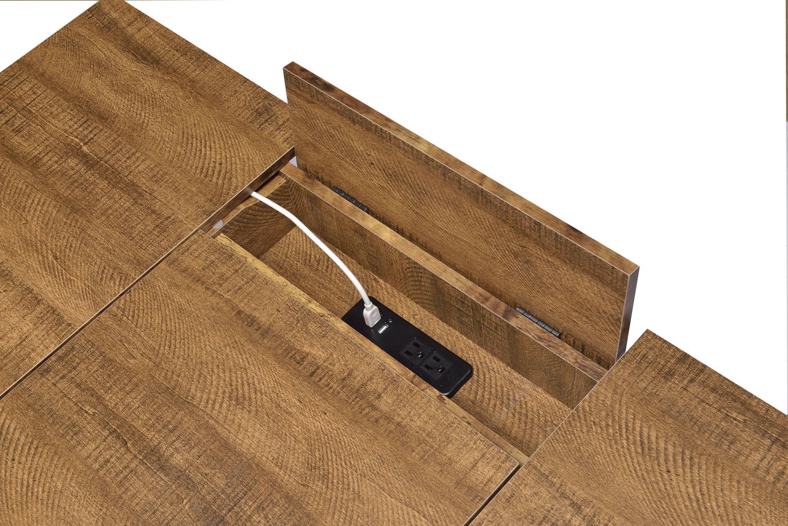 Sheeran Rustic Amber Writing Desk with 4 Hidden Storages - 802011 - Luna Furniture - Dallas Store