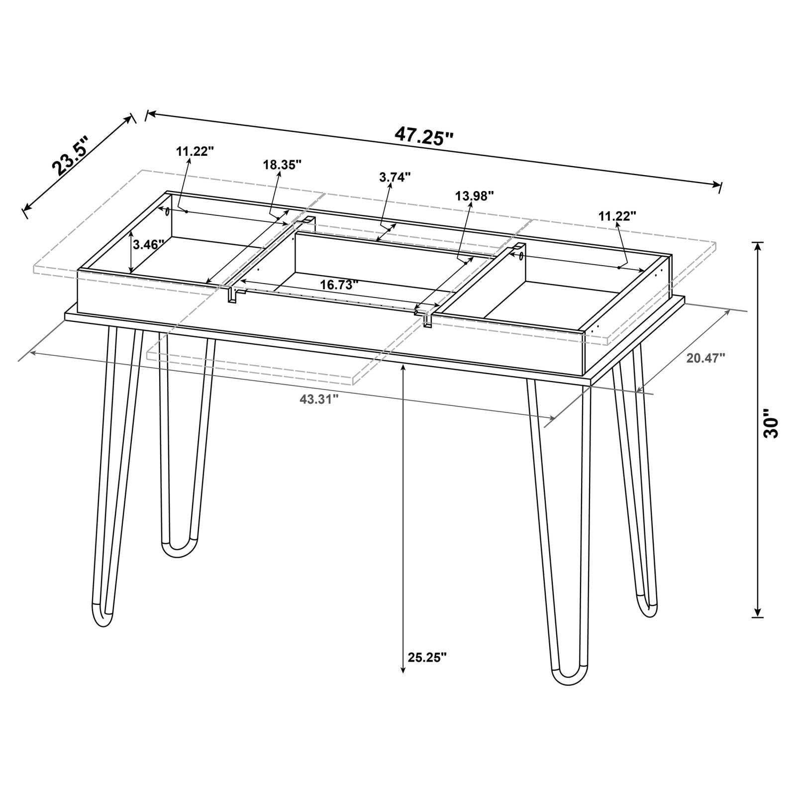 Sheeran Rustic Amber Writing Desk with 4 Hidden Storages - 802011 - Luna Furniture - Dallas Store