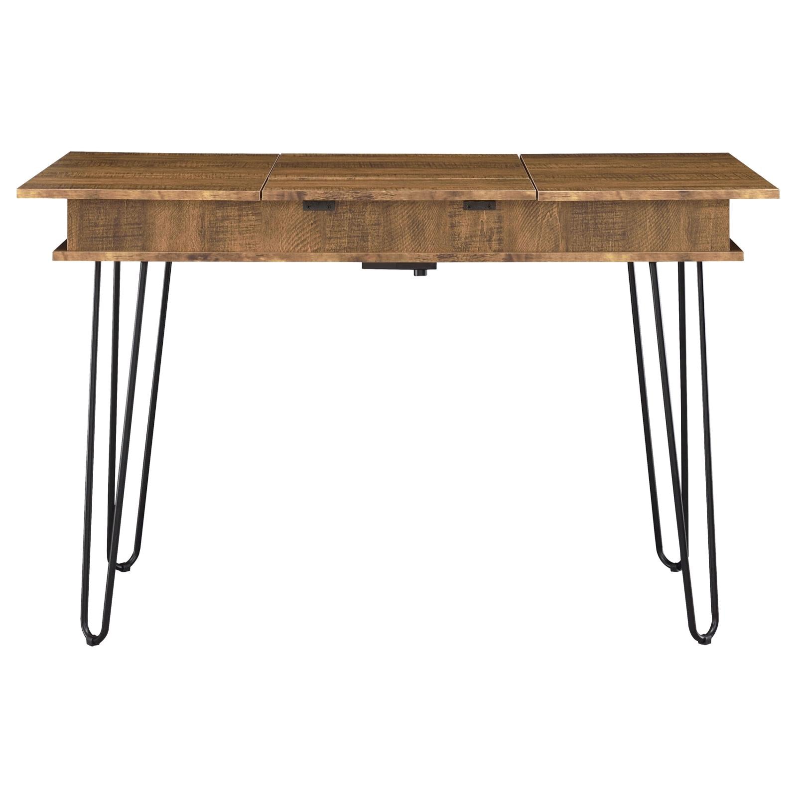 Sheeran Rustic Amber Writing Desk with 4 Hidden Storages - 802011 - Luna Furniture - Dallas Store