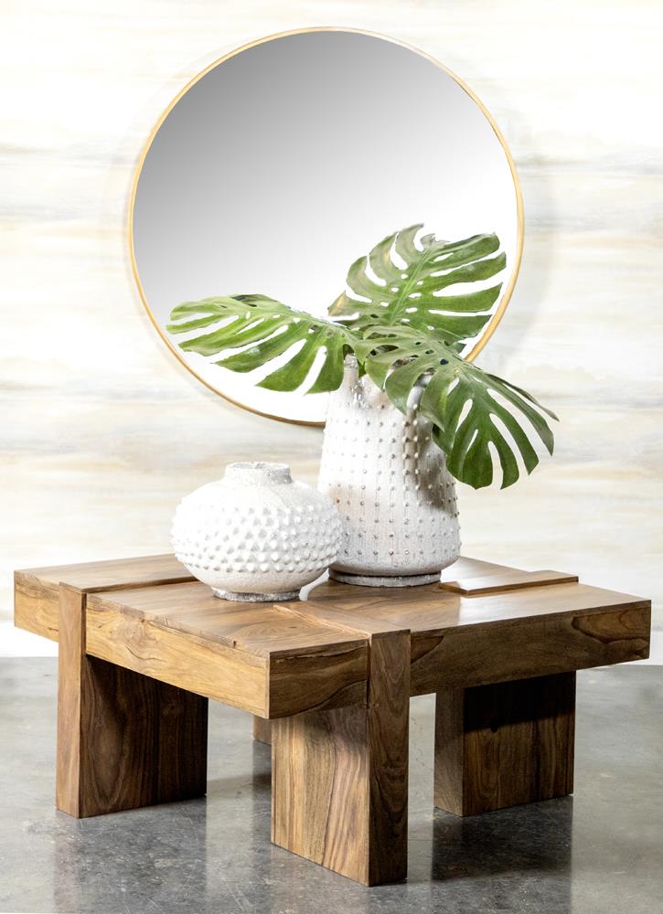 Skeet Natural Sheesham Wooden Square Coffee Table - 724138 - Luna Furniture - Dallas Store