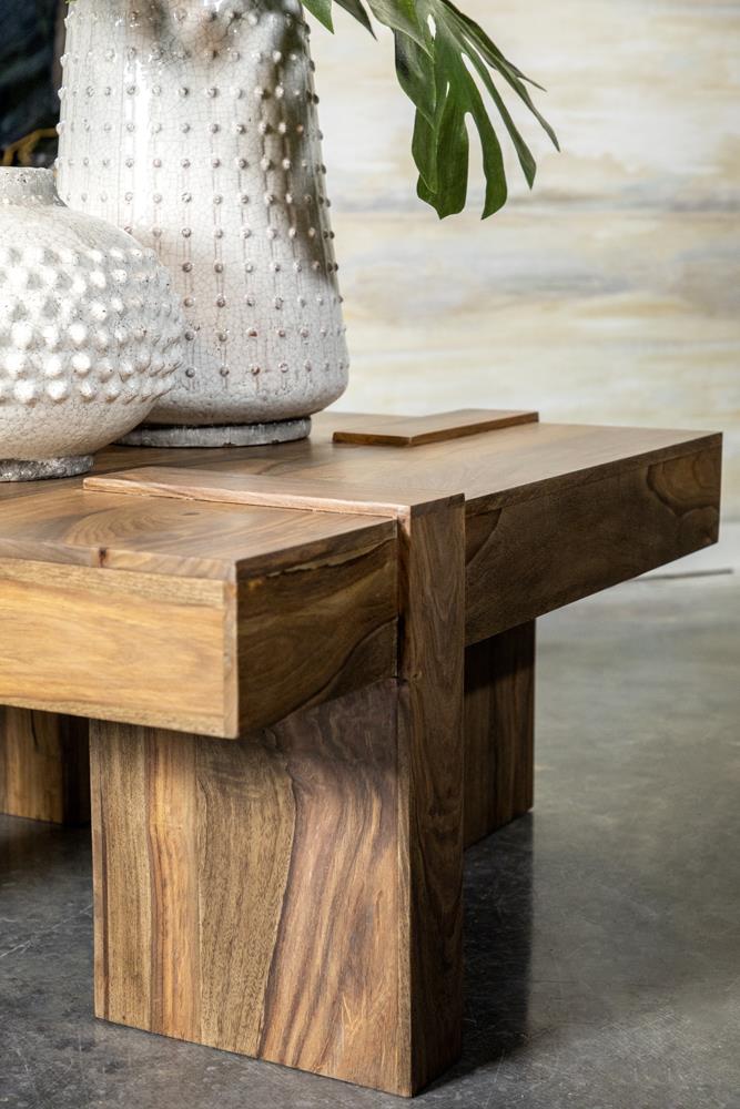 Skeet Natural Sheesham Wooden Square Coffee Table - 724138 - Luna Furniture - Dallas Store