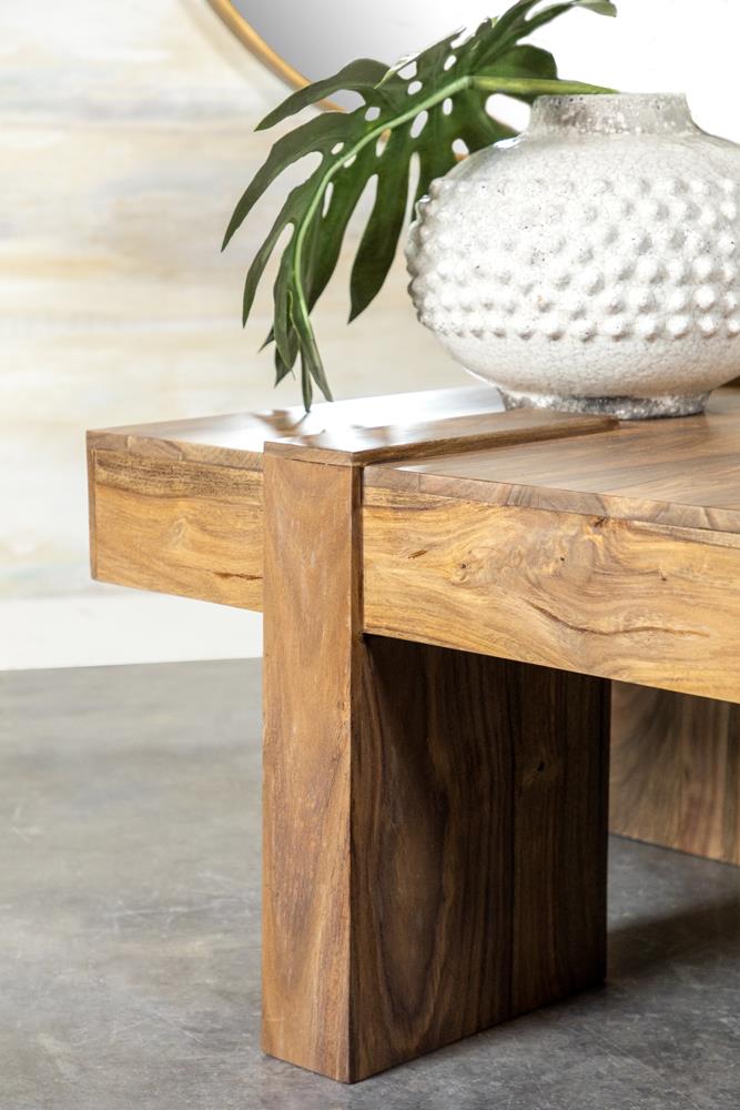 Skeet Natural Sheesham Wooden Square Coffee Table - 724138 - Luna Furniture - Dallas Store