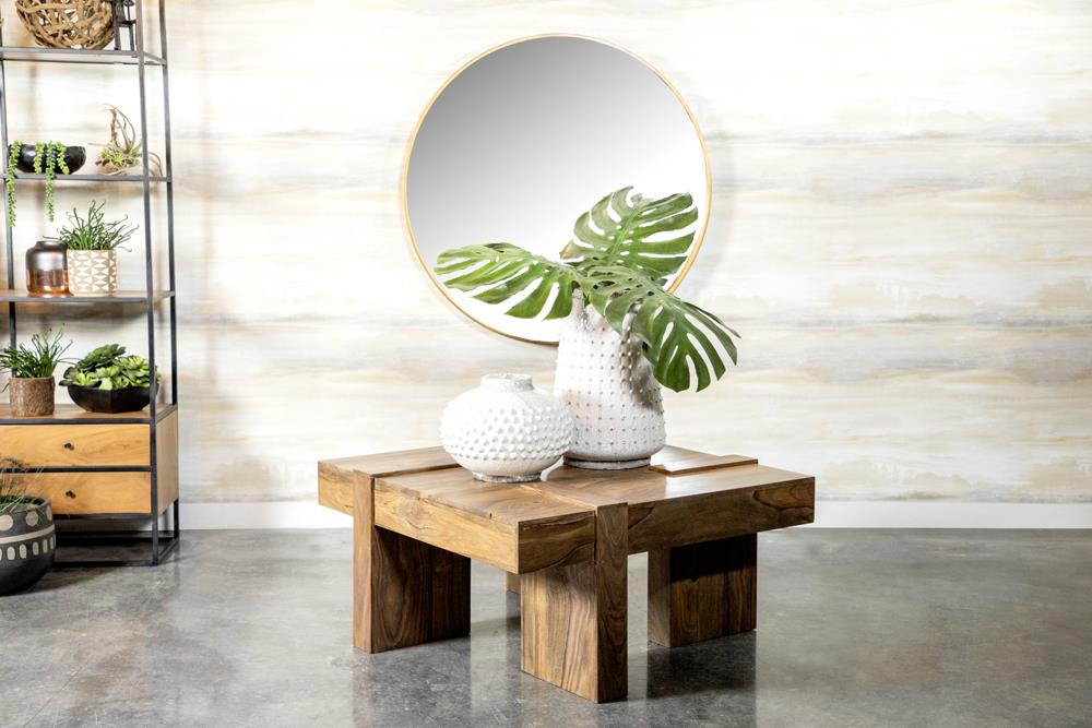 Skeet Natural Sheesham Wooden Square Coffee Table - 724138 - Luna Furniture - Dallas Store