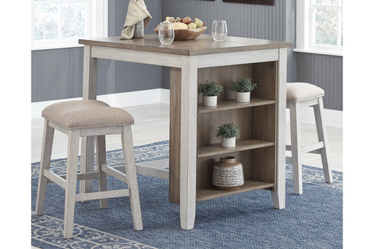 Skempton White/Light 3-Piece Brown Counter Height Set - D394-113 - Luna Furniture - Dallas Store